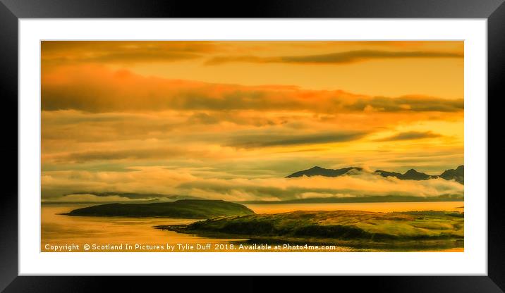 Fiery Sunset Over Arran Framed Mounted Print by Tylie Duff Photo Art