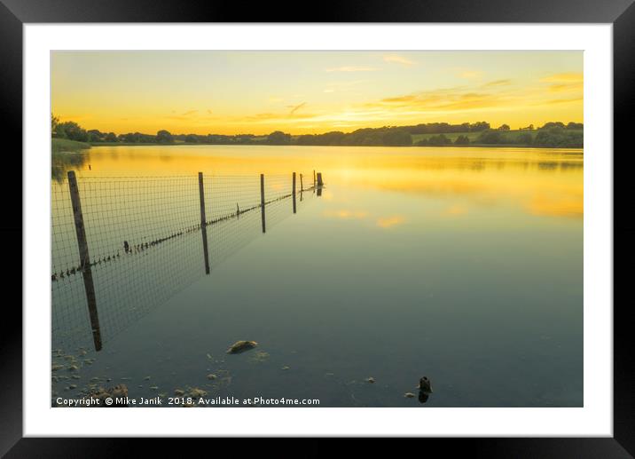 Sunset Over Pickmere Lake  Framed Mounted Print by Mike Janik
