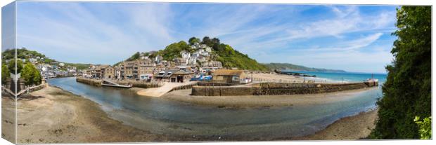 East Looe Panoramic from West Looe Canvas Print by Maggie McCall