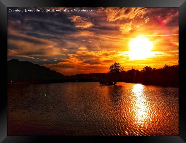 Radiant Sunset over Etherow Park Framed Print by Andy Smith