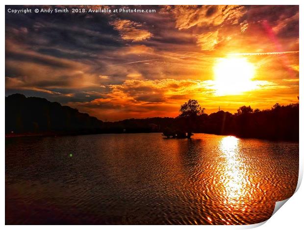 Radiant Sunset over Etherow Park Print by Andy Smith