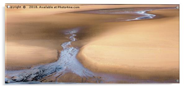 LOW TIDE AT CAMBER SANDS, E. SUSSEX Acrylic by Tony Sharp LRPS CPAGB