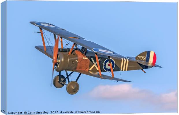 Sopwith F.1 Camel D1851 G-BZSC "Ikanopit" Canvas Print by Colin Smedley