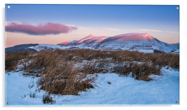 Winter Sunrise on Skiddaw Acrylic by George Robertson