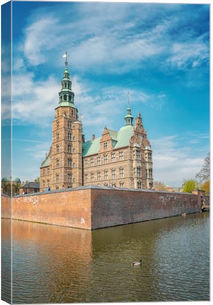 Copenhagen Rosenborg Castle and Moat Canvas Print by Antony McAulay