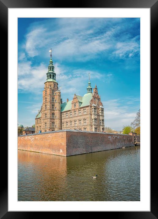 Copenhagen Rosenborg Castle and Moat Framed Mounted Print by Antony McAulay