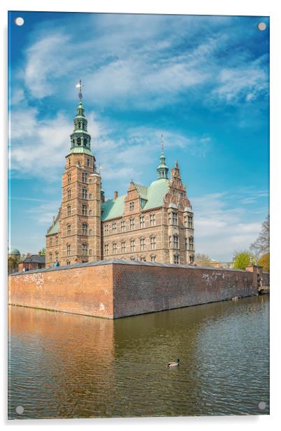Copenhagen Rosenborg Castle and Moat Acrylic by Antony McAulay