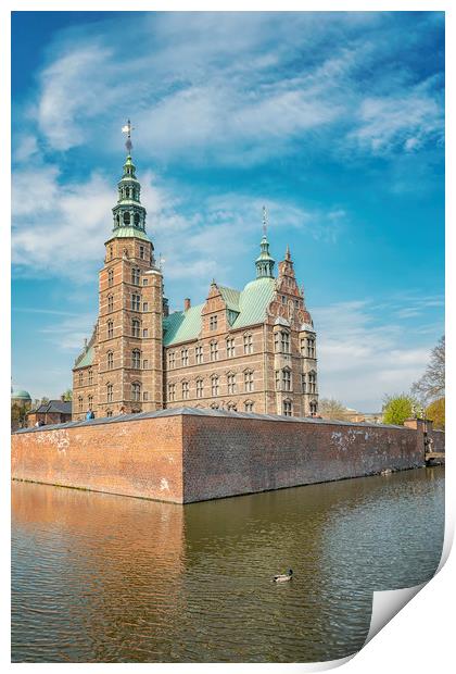 Copenhagen Rosenborg Castle and Moat Print by Antony McAulay
