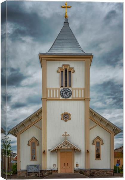 Kungsbacka Church in Sweden Canvas Print by Antony McAulay