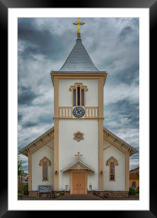 Kungsbacka Church in Sweden Framed Mounted Print by Antony McAulay