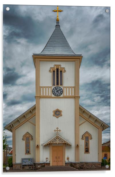 Kungsbacka Church in Sweden Acrylic by Antony McAulay