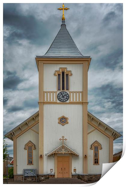 Kungsbacka Church in Sweden Print by Antony McAulay
