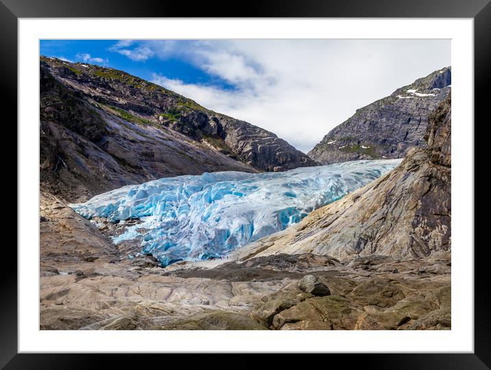 Glacier, Nicardsbreen, in Norway. Framed Mounted Print by Hamperium Photography