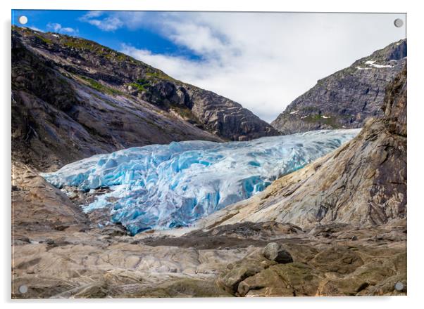 Glacier, Nicardsbreen, in Norway. Acrylic by Hamperium Photography