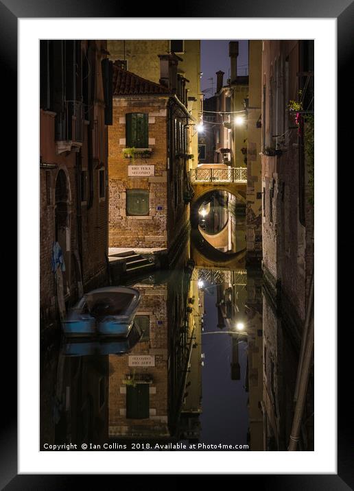 Rio Terà Secondo, Venice Framed Mounted Print by Ian Collins