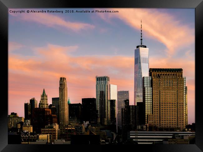 Manhattan, New York City Sunset Framed Print by Alexandre Rotenberg