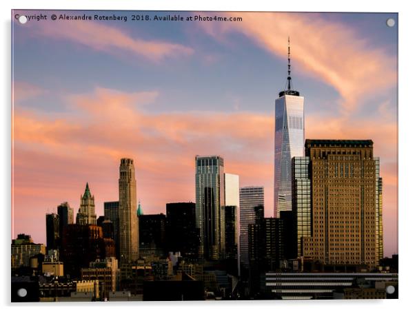 Manhattan, New York City Sunset Acrylic by Alexandre Rotenberg