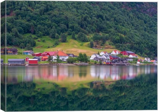 Reflections Sogndal Canvas Print by Hamperium Photography