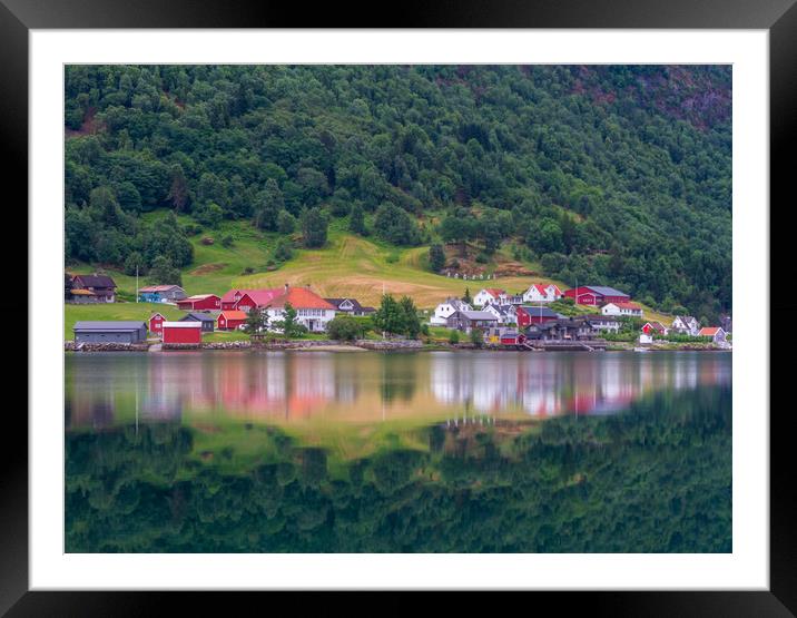 Reflections Sogndal Framed Mounted Print by Hamperium Photography