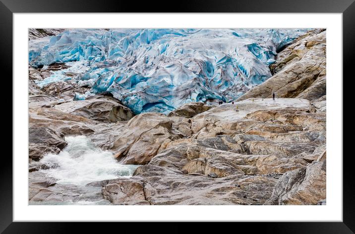 Glacier the Nigardsbreen in Norway Framed Mounted Print by Hamperium Photography