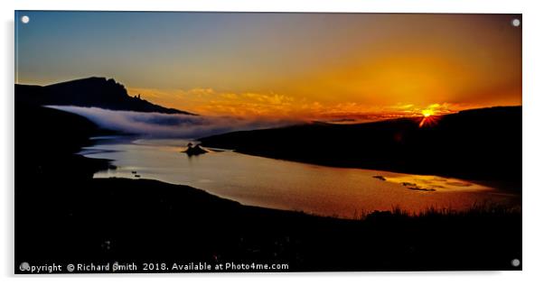 Sunrise at Storr Lochs Acrylic by Richard Smith