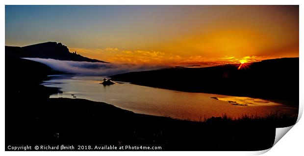 Sunrise at Storr Lochs Print by Richard Smith