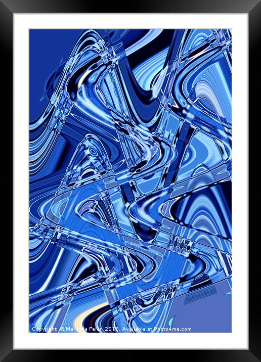 waves of roads in blue Framed Mounted Print by Marinela Feier