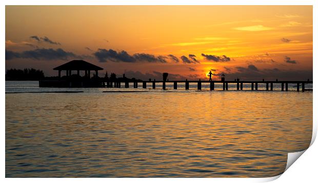 Sunset Pier Print by Dave Wragg
