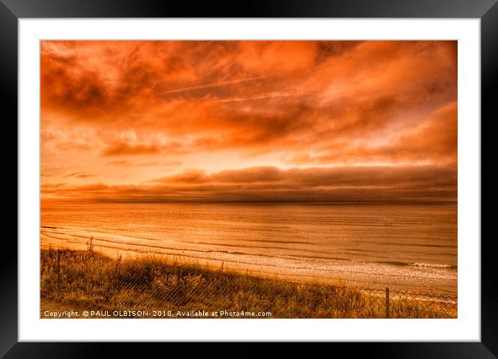 Fire in the sky Framed Mounted Print by PAUL OLBISON