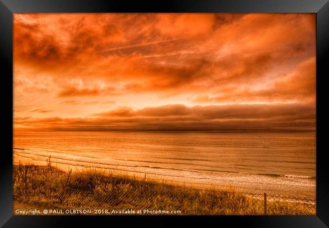 Fire in the sky Framed Print by PAUL OLBISON