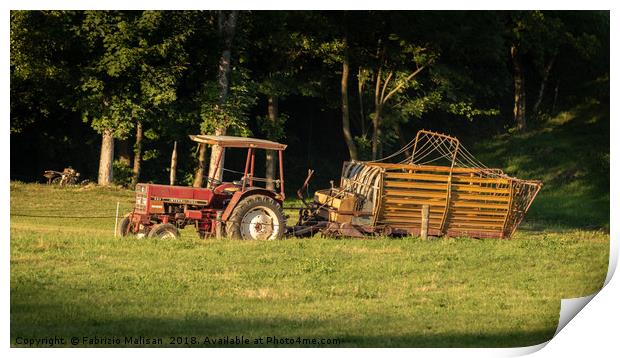 Tractor in the field Print by Fabrizio Malisan