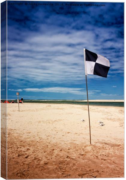 Australian Surf Zone Flag Canvas Print by Jukka Heinovirta