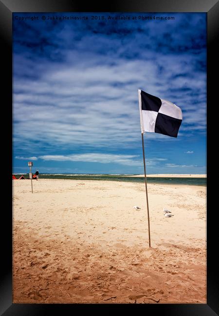 Australian Surf Zone Flag Framed Print by Jukka Heinovirta