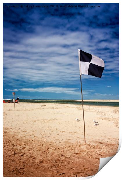 Australian Surf Zone Flag Print by Jukka Heinovirta