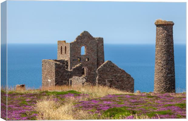 Majestic Ruins of a Tin Mine Canvas Print by Kevin Snelling