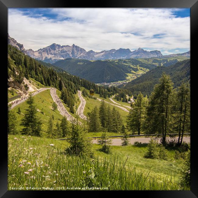 Gardena Mountain Pass in the Dolomites Framed Print by Fabrizio Malisan