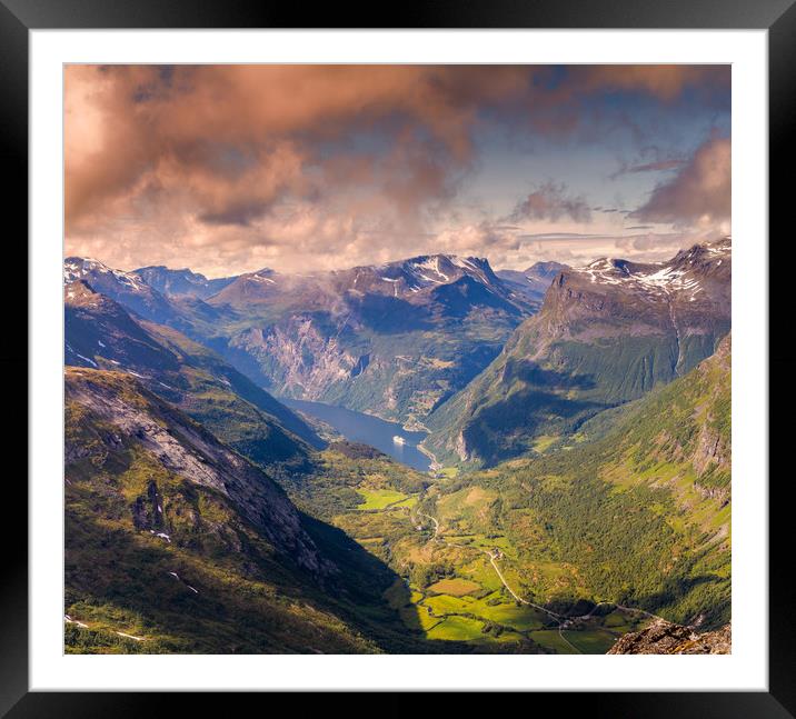 The Geiranger fjord  Framed Mounted Print by Hamperium Photography