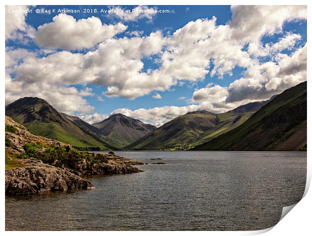 Wasdale Head and Scafell Print by Reg K Atkinson