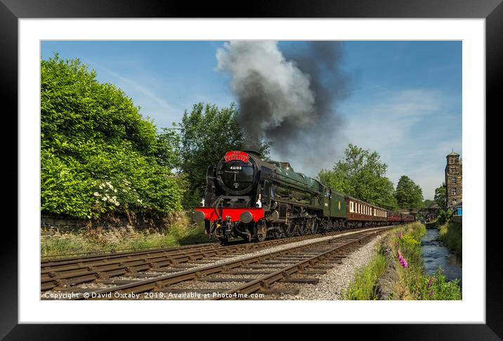 Royal Scot 46100 leaving Haworth Framed Mounted Print by David Oxtaby  ARPS