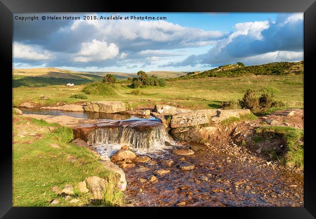 The Grimstone and Sortridge Leat on Dartmoor Framed Print by Helen Hotson