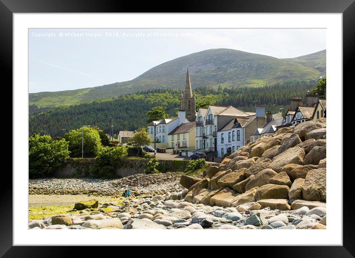 Mourne Mountains from Newcastle Framed Mounted Print by Michael Harper