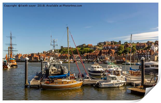 Whitby harbour Yorkshires finest Print by keith sayer