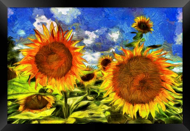 Sunflowers Van Gogh Framed Print by David Pyatt