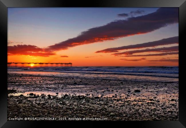 "Saltburn Sunset 3" Framed Print by ROS RIDLEY