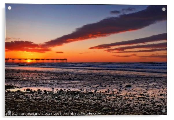 "Saltburn Sunset 3" Acrylic by ROS RIDLEY