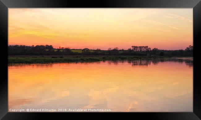 Sunset River Nene Framed Print by Edward Kilmartin
