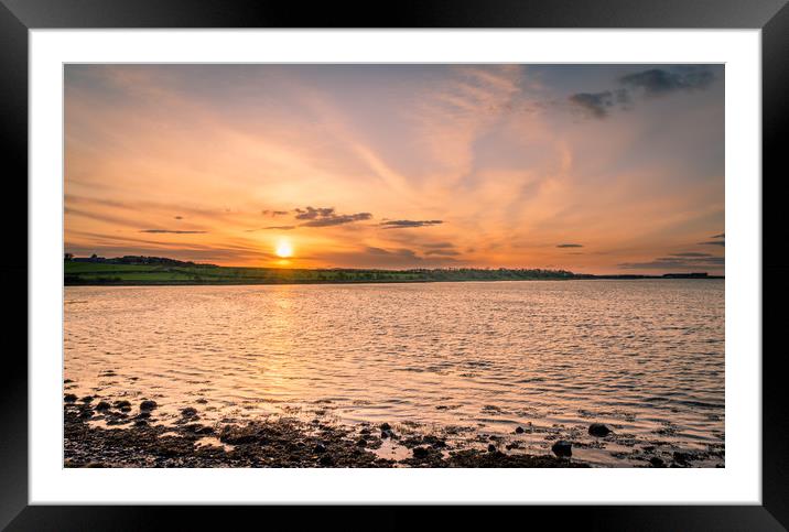 Budle Bay Nature Reserve Sunset Framed Mounted Print by Naylor's Photography