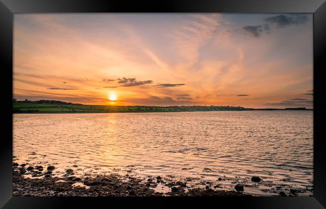 Budle Bay Nature Reserve Sunset Framed Print by Naylor's Photography