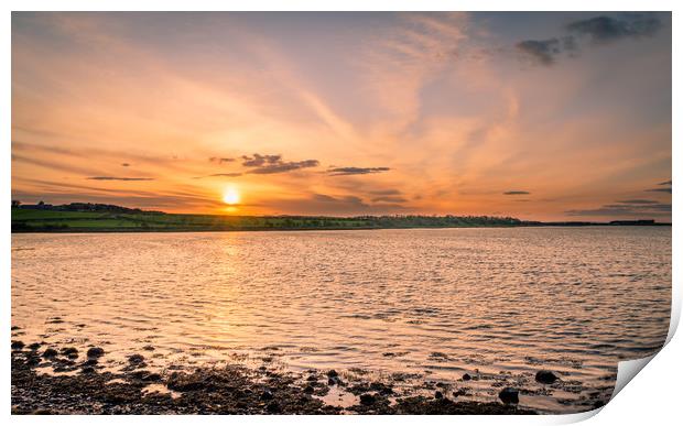 Budle Bay Nature Reserve Sunset Print by Naylor's Photography