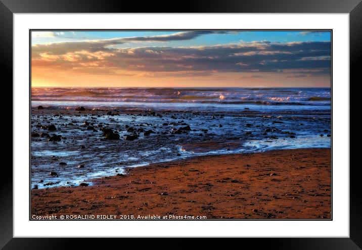 "Sun set reflections across Saltburn sands" Framed Mounted Print by ROS RIDLEY